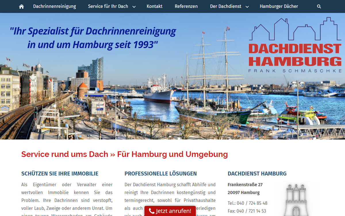 Website-Referenz: Dachdienst Hamburg