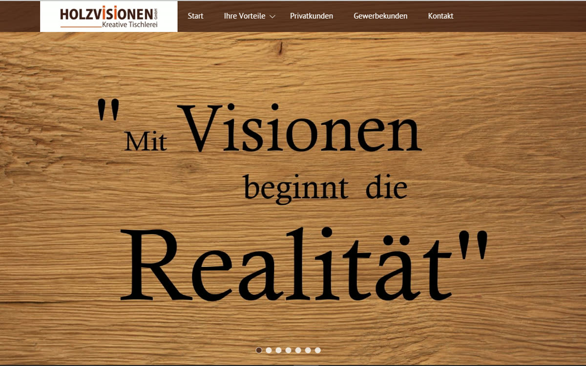 Website-Referenz: Holzvisionen GmbH